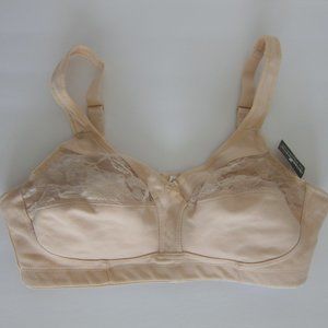 Plusform Cotton lace bra beige Sz 40B
